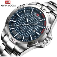 Stainless Steel Quartz Watch Business Fashion 45mm Calendar Clock Sports 3Bar Waterproof Gift Wristatch