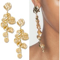 Golden long petal earrings niche leaf mood fashion earrings