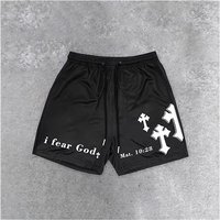 Gothic Print Summer Shorts & Cotton Casual Streetwear Elastic Waistband