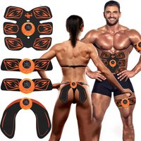 6 Pack Shaped Rechargeable Sticker EMS Pulse Intelligent Display Muscle Training Trainer Abdominal Device