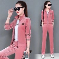 Clothing Middle Aged Elderly Sportswear Suits Autumn Winter Velvet Casual Slim Three Piece Suit