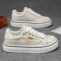 Men's Canvas Shoes Summer Breathable Low Top Non-Slip Casual Thick Soled Wear-Resistant Flat Sports Trendy Versatile