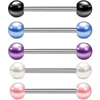acrylic tongue ring Pearl tongue nail breast ring tongue ring body piercing jewelry tongue piercing