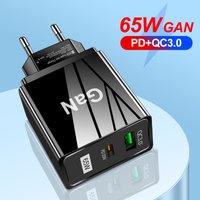 Hitech 65W Mobile Phone Charger High Power Flame Retardant Convenient PD QC3.0 US EU UK Standard Plug Universal USB Charger Adapter