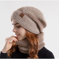 Trapper Hats Winter two hat thick warm ear protection woolen hat velvet neck two piece knitted hat