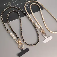 Mobile Phone Lanyard Long Neck Shoulder Strap Phone Case Universal Lanyard Long Crossbody Pearl Pickup Chain