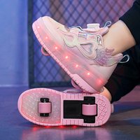 Kids Shoes Girls‘ Heely Shoes 2024 New Children’s Luminous Roller Skates Can Walk Two Wheeled Heely Shoes Rotating Buckle Sports Shoes