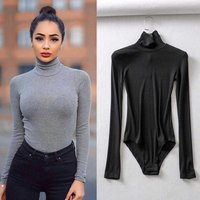 Clothing Long Sleeved High Necked Ribbed Shirt Elastic Slim Fitting Versatile Top Trend