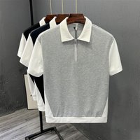 Clothing Summer Fashion Half Zip Polo Shirt Short Sleeve Slightly Wide Casual Matching Half Sleeved T Shirt Trend