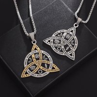 Stainless Steel Irish Celtic Trinity Knot Necklace Witch Knot Pendant Protection Amulet Jewelry Gift