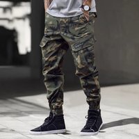 Men's Camo Cargo Pants – Slim Fit Military Workwear Pants With Multiple Pockets (Grey/Blue/Camo) | Streetwear & Casual Style