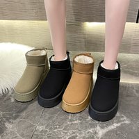 Shoes Snow Boots Autumn Winter Fur One Short Tube High Sole Warm Waterproof Cotton Shoes