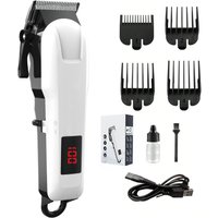 Professional Hair Clipper With Steel Blade - Rechargeable & Quiet Electric Trimmer For Salon & Home Use, Digital Display