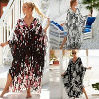 Lightweight Rayon Beach Cover Up Tunic Long Boho Kimono Swimwear Wrap Sun Protection Summer Vacation Resort Wear