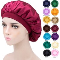 New Silk Sleeping Cap Satin Elastic Narrow Brim Shower Cap Round Cap Home Hair Care Cap