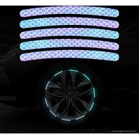 Car Wheel Hub Reflective Seven Color Laser Luminous Tire Anti-collision Sticker With Personalized Creativity, Motorcycle