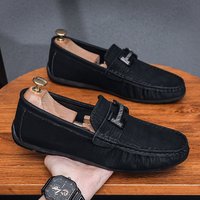 Men's shoes 2023 new style comfortable and breathable loafers H-shaped round toe fashionable bean shoes casual shoes men's lazy shoes