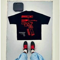 Men's T-Shirt Y2K Shirt Men's Harajuku Hip Hop Trust Graphic Print Crew Neck Cotton Oversized T-Shirt