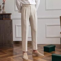 Clothing Spring Summer Casual Trousers Paris Buckle Straight Business Trousers Naples Non Iron Versatile Suit Trousers