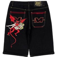 Men's clothing Fully embroidered sports shorts men's loose high street straight pants summer casual slim wide leg shorts men
