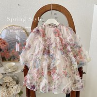  Floral Princess Dress Puff Sleeves – Elegant Spring & Autumn Outfit Toddlers & 