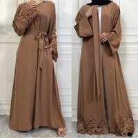 Muslim Abaya Dress Dubai Long Woman Evening Dress Moroccan Caftan Mom Front Zipper Nida Design Female Dress Turkish Dresses