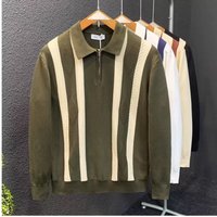 Men's Slim-Fit Half-Zip Sweater – Stand Collar Pullover Knit (Breathable, Wrinkle-Free, S-XXXXL, White/Black/Army Green)