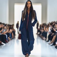 Product Cross Border Autumn Winter Slim V Neck Casual Plus Solid Large Pocket Jumpsuit