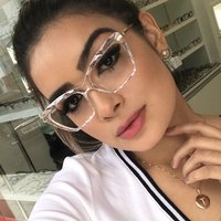 Crystal Multi Cut Eyeglass Frame for Women's 2024 New European and American Fashion Metal Eyeglass Frame