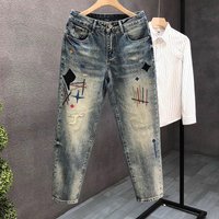 American Street Washed Old Fashion Jeans Spring Autumn Straight Loose High Street Long Pants