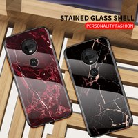 Marble Glass Case Motorola G7 G8 Play Plus Tempered Glass Phone Cover Moto G8 G7 Power One