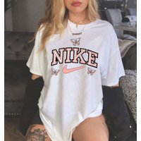 NIKE Cotton Fashion Sense Printing Short sleeved T shirt Female Summer Tide Loose Hundred Tops