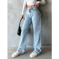 Vintage High Waisted Wide Leg Jeans – Retro Stretch Cotton Flare Trousers Relaxed Fit Straight Leg Denim Pants 