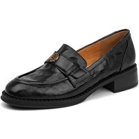 Soft sole loafers flat leather single shoes thick soled small leather shoes
