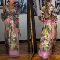 Women’s Clothing Long Sleeved Skirt Female Two Piece Suit
