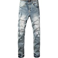 Men's Trendy Slim Fit Skinny Jeans American Street Casual Style Graffiti Stretch Denim Fashionable And Versatile Trousers
