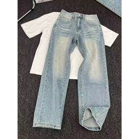 Men's Vintage High Street Bootcut Jeans - Relaxed Fit Distressed Denim Pants For Casual Wear