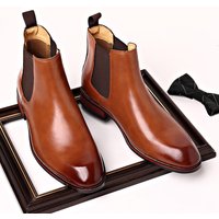 Breathable pointed ankle boots High tops mid-tops trendy leather boots