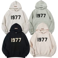 Men’s Clothing Fashion brand double line 22SS 1977 digital flocking sweater loose casual hoodie
