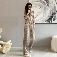 Clothing fashion sports suit summer fashion short sleeved sweatshirt wide leg sports pants two piece suit