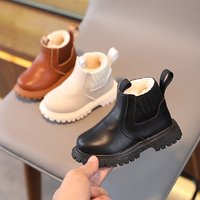 Winter British Style Simple Cotton Boots Plus Velvet Warm Martin Boots Side Zipper Fashion Boots