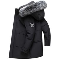 Clothing Trendy Oversized Hooded Puffer Coat – 550FP Duck Down Jacket Faux Fur Trim Couples Matching Winter Coat Lake