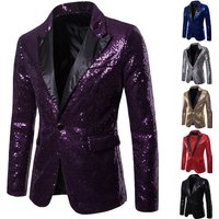 Men's Clothing Gold Sequin Suit Suit Nightclub Men Host Emcee Studio Jacket Men