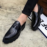 Autumn Feet Set Trendy Korean Edition Pointed Business Rest Thick Sole Small Leather Shoes