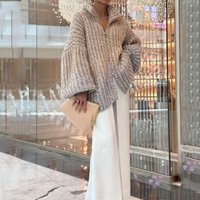 Clothing high end temperament small fragrance comfortable sequined V neck sweater