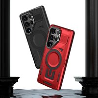 Armor Shockproof Magnetic Lens Holder Case Samsung Galaxy S25 S24 Plus Ultra S23 FE A16 A06 A55 A35 A25 A15 A05S A05