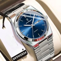 Man Quartz Wristwatch Sport Men Watches Waterproof Luminous Date Week Stainless Steel Men's Watch Male with Box