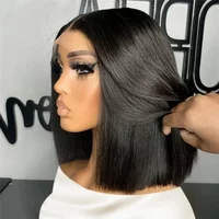 Bone Straight Bob Wig Lace Front Human Hair Closure 4×4 Short Bob Wig 13×4 HD Lace Frontal Wig 200%