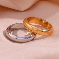 Fashion Simple Versatile Jewelry Stainless Steel Plated Thick Plain Band Ring