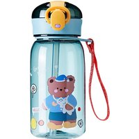 Kids Cartoon Water Sippy Cup with Straw Cute Bear Leakproof Water Bottles Outdoor Portable Drink Bottle Children's Lovely Cup